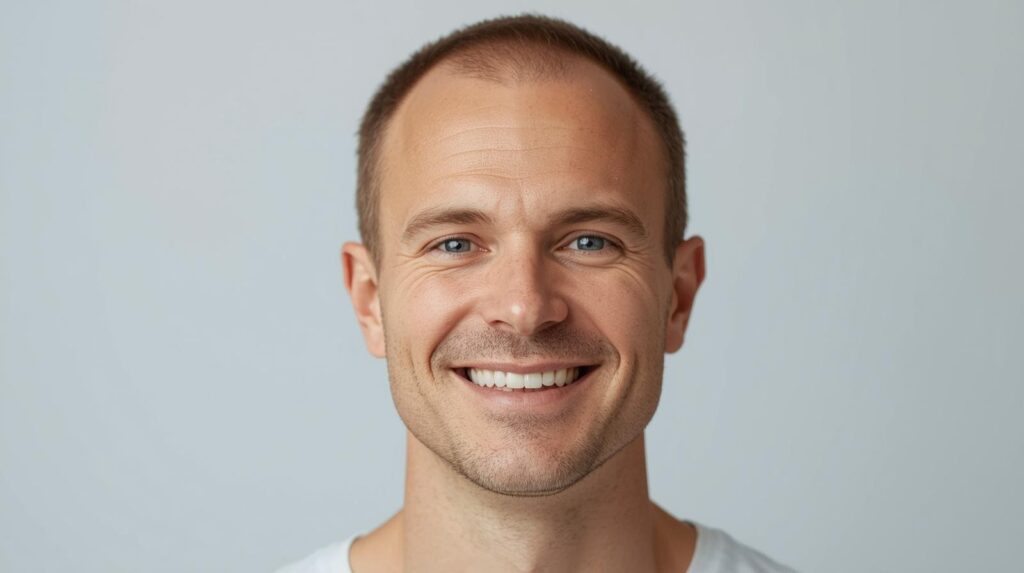 homem com cabelo cheio após transplante capilar