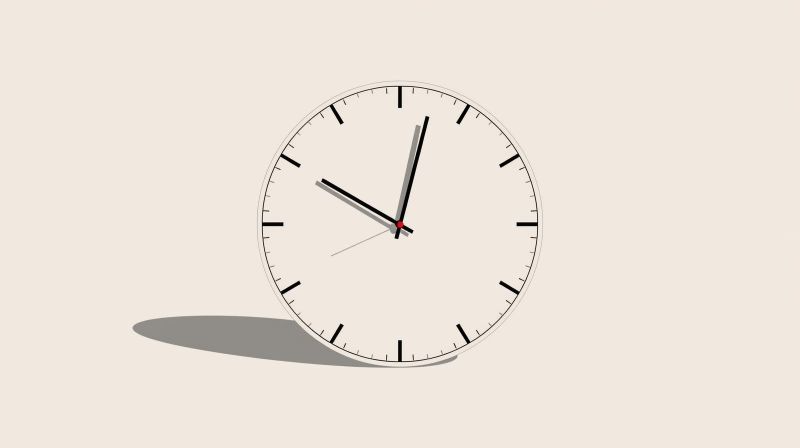 lustração minimalista de relógio, simbolizando o tempo e as primeiras 72 horas após o fim de um relacionamento