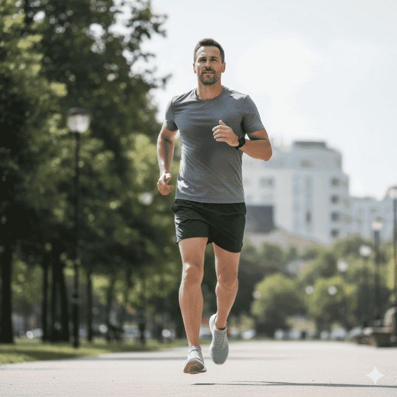 Homem praticando exercicio livre de problemas de saude sexual