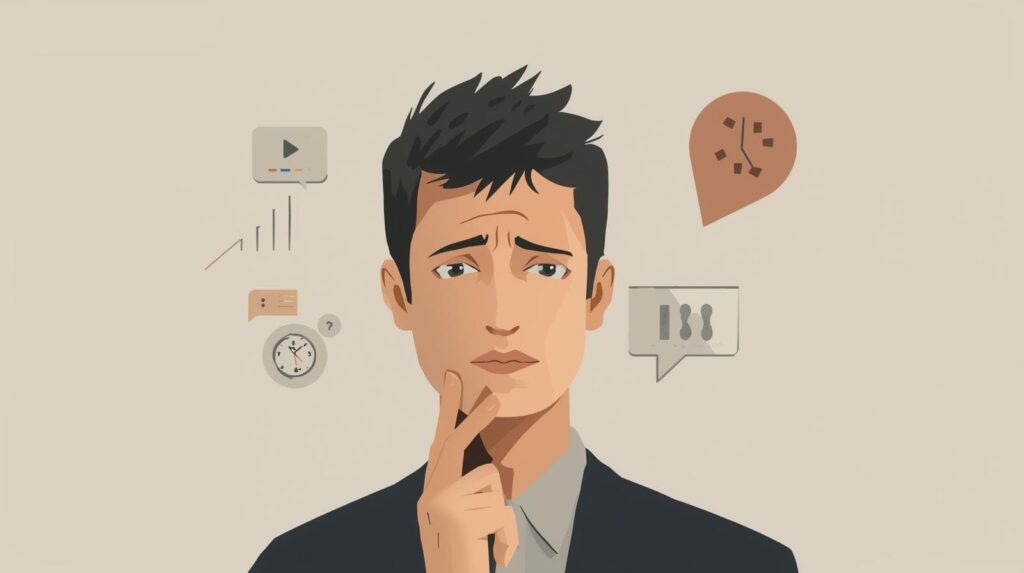 Homem preocupado com pressão por desempenho