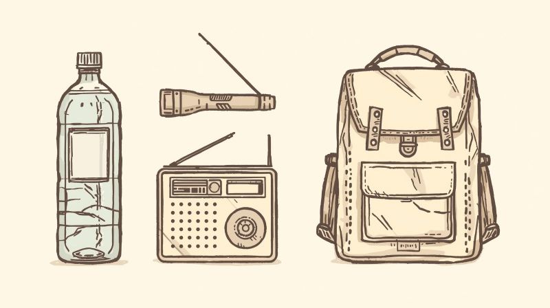 Itens básicos de preparação doméstica organizados de forma simples